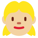 女孩：中等浅肤色emoji素材一 160x160像素