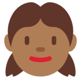 女孩：中黑肤色emoji素材一 160x160像素