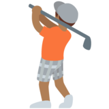 个人高尔夫：中等深色肤色emoji素材一 160x160像素