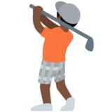 个人高尔夫：深色肤色emoji素材一 160x160像素