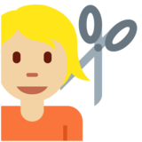 理发师：中等浅肤色emoji素材一 160x160像素