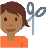 理发师：中等深色肤色emoji素材一 160x160像素