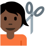 理发师:深色肤色emoji素材一 160x160像素