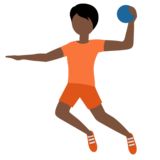 手球运动员：深色肤色emoji素材一 160x160像素