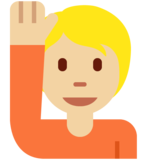举手：中浅肤色emoji素材一 160x160像素