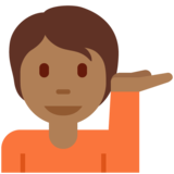 单手举起的人：中黑肤色emoji素材一 160x160像素