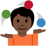 玩杂耍的人:深色肤色emoji素材一 160x160像素