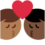 亲吻: 男人男人较深肤色中等-深肤色emoji素材一 160x160像素