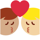 亲吻: 男人男人中等-浅肤色中等肤色emoji素材一 160x160像素