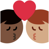亲吻: 男人男人中等肤色较深肤色emoji素材一 160x160像素