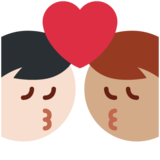 亲吻: 男人男人中等肤色较浅肤色emoji素材一 160x160像素