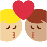 亲吻: 男人男人中等肤色中等-浅肤色emoji素材一 160x160像素