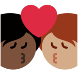 亲吻: 成人成人中等肤色较深肤色emoji素材一 160x160像素