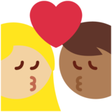 亲吻: 女人男人中等-深肤色中等-浅肤色emoji素材一 160x160像素