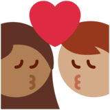 亲吻: 女人男人中等肤色中等-深肤色emoji素材一 160x160像素