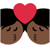 亲吻: 较深肤色emoji素材一 160x160像素