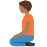下跪者：中黑肤色emoji素材一 160x160像素