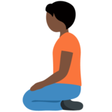 下跪者：深色肤色emoji素材一 160x160像素