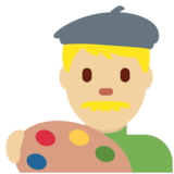 男艺术家：中浅肤色emoji素材一 160x160像素