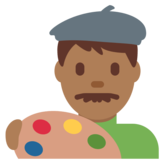 男艺术家：中黑肤色emoji素材一 160x160像素