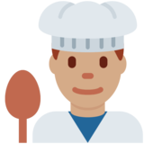 男厨师：中等肤色emoji素材一 160x160像素