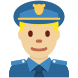 男警官：中浅肤色emoji素材一 160x160像素
