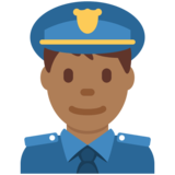 男警官：中黑肤色emoji素材一 160x160像素