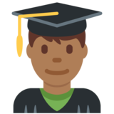 男学生：中黑肤色emoji素材一 160x160像素