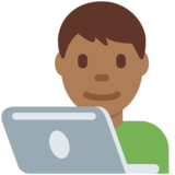 男技术员：中黑肤色emoji素材一 160x160像素