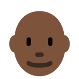 男士：深色肤色，秃顶emoji素材一 160x160像素