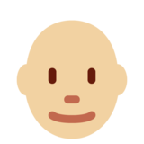 男士:中浅肤色,秃顶emoji素材一 160x160像素