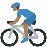 男子自行车运动：中等深色肤色emoji素材一 160x160像素