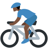 男子自行车运动：深色肤色emoji素材一 160x160像素