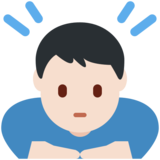 男人鞠躬：浅肤色emoji素材一 160x160像素
