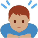 男士鞠躬：中等肤色emoji素材一 160x160像素