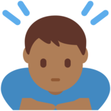 男士鞠躬：中黑肤色emoji素材一 160x160像素