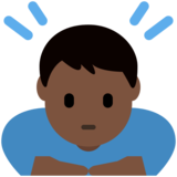 男人鞠躬：深色肤色emoji素材一 160x160像素