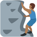 正在攀爬的人：中黑肤色emoji素材一 160x160像素