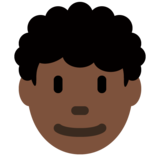 男士：深色肤色，卷发emoji素材一 160x160像素