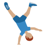 侧手翻的男人：中等肤色emoji素材一 160x160像素