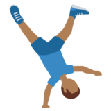 侧手翻的男人：中等深色肤色emoji素材一 160x160像素