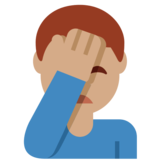 单手捂脸的男人：中等肤色emoji素材一 160x160像素