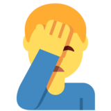 单手捂脸的男人emoji素材一 160x160像素