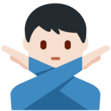 打“不”手势的男人：浅肤色emoji素材一 160x160像素