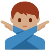 打“不”手势的男人：中等肤色emoji素材一 160x160像素