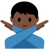 打“不”手势的男人：深色肤色emoji素材一 160x160像素