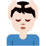 男士按摩：浅肤色emoji素材一 160x160像素