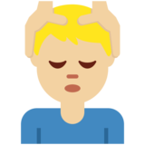 男士按摩：中浅肤色emoji素材一 160x160像素