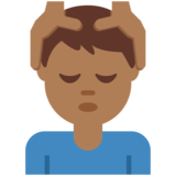 男士按摩：中黑肤色emoji素材一 160x160像素