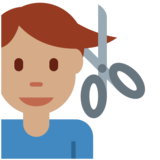 男士理发：中等肤色emoji素材一 160x160像素